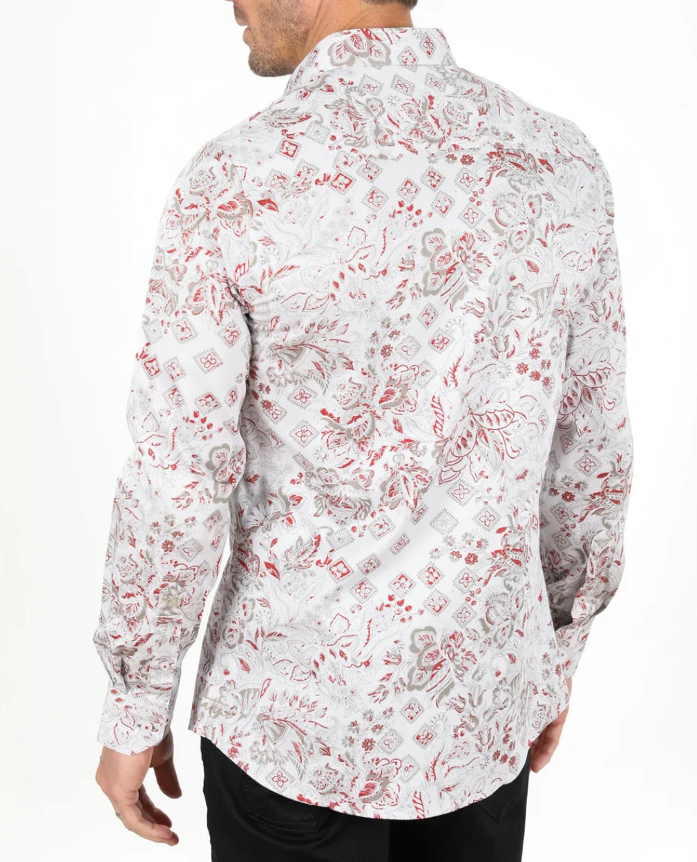 Floral Print Satin Dress Shirt