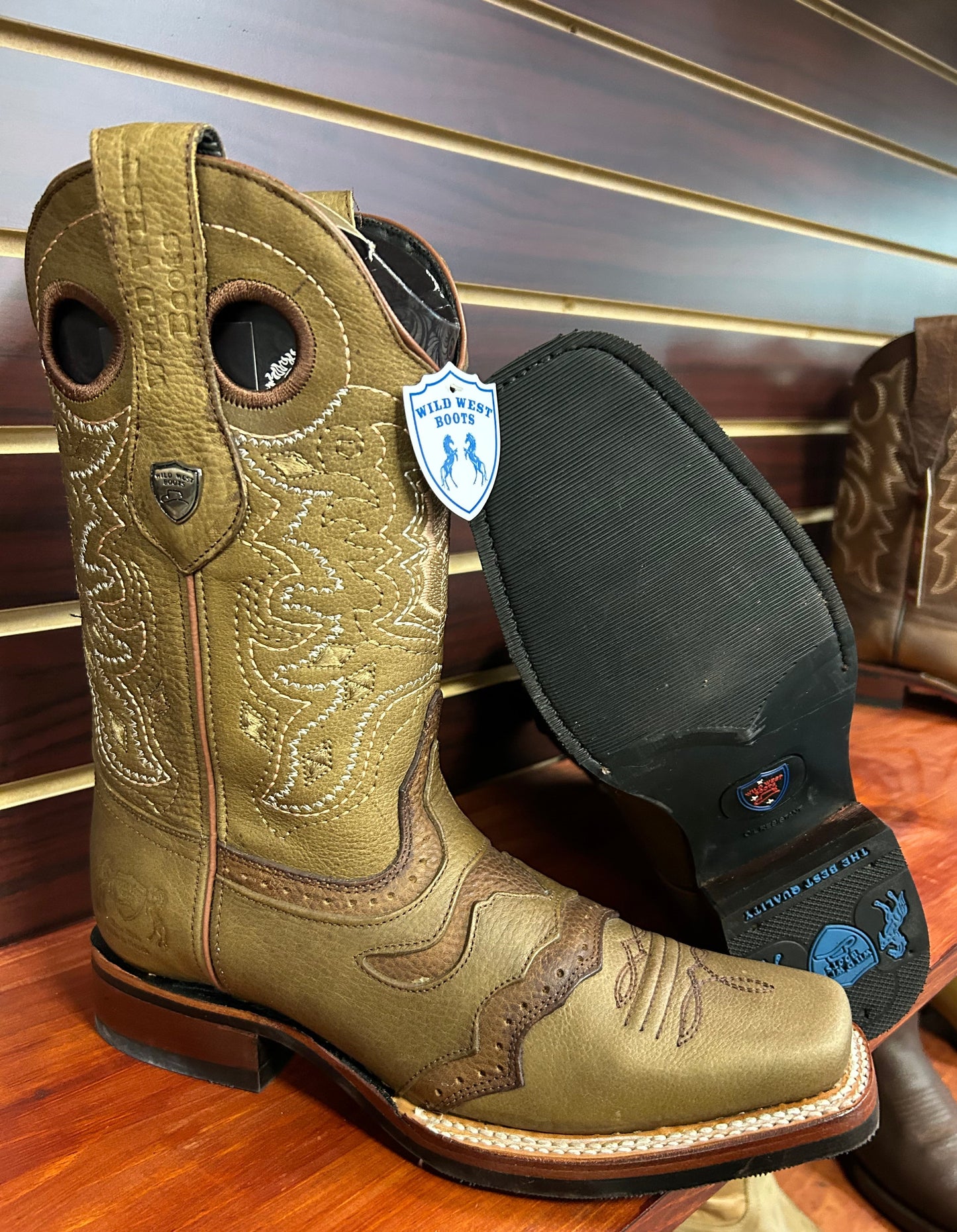 Rodeo Square Toe Long Horn Boot(Honey)