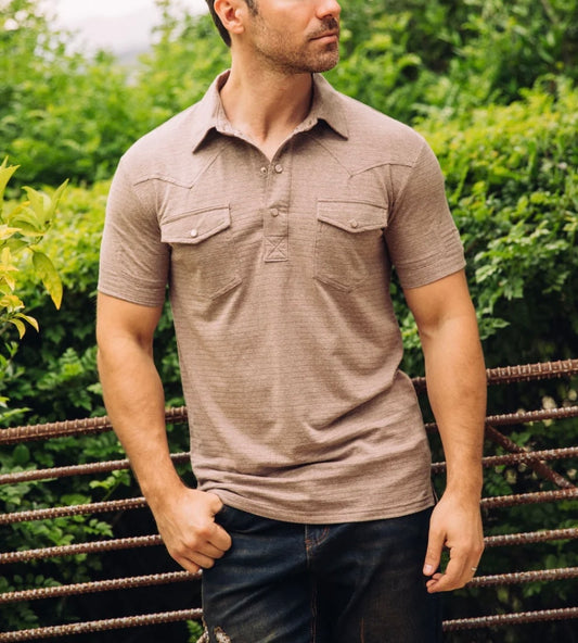 Brown Western Polo