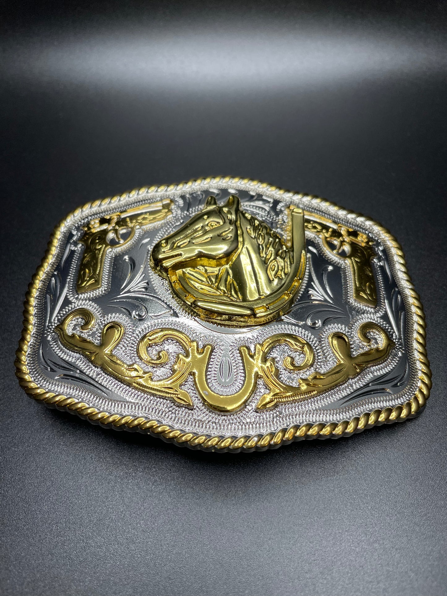 Hebilla Caballo de Oro Double Pistola