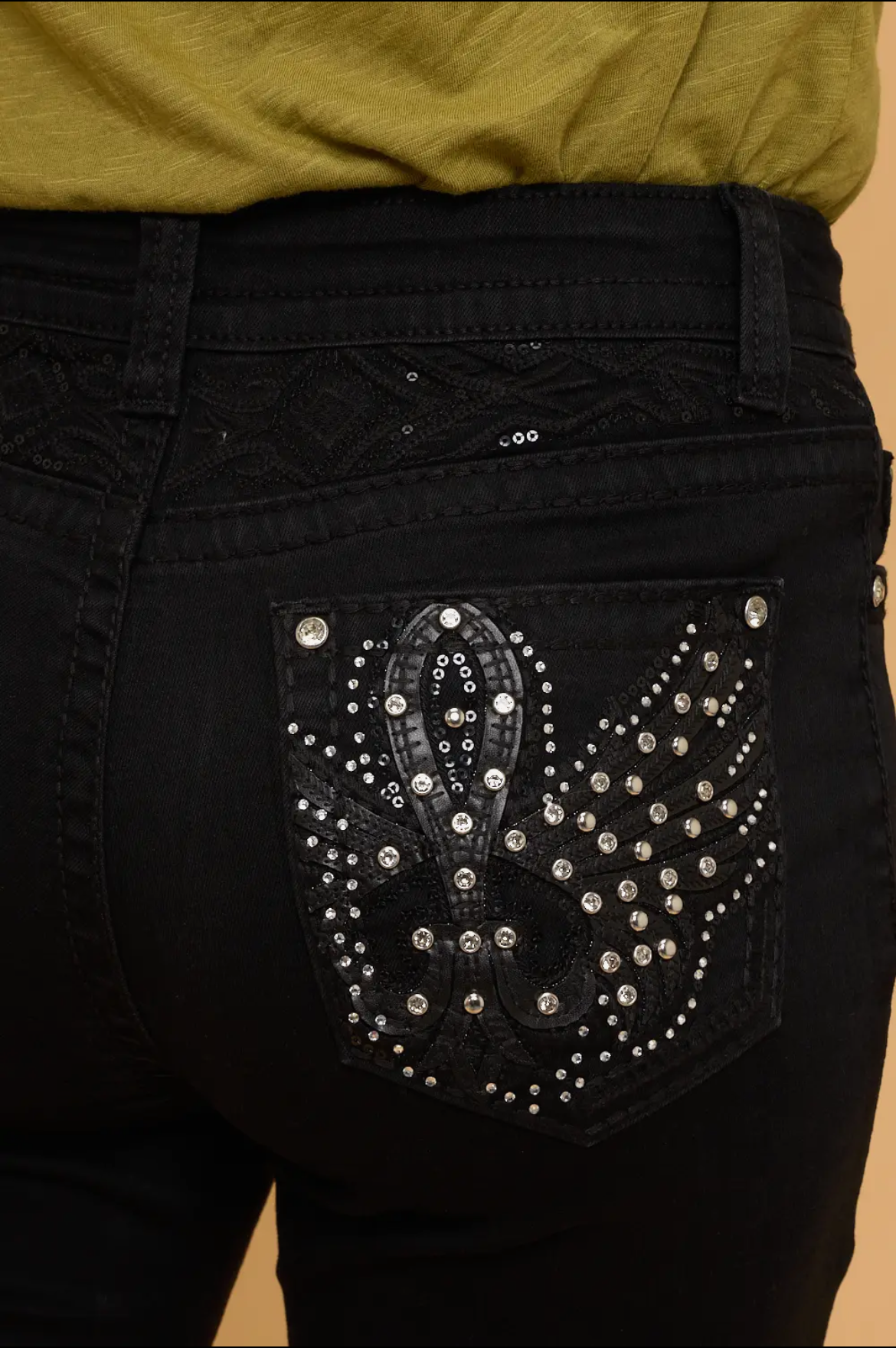 Black Bling Bootcut Jeans