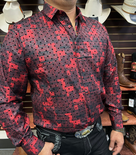 Red Men’s Long Sleeve Shirt