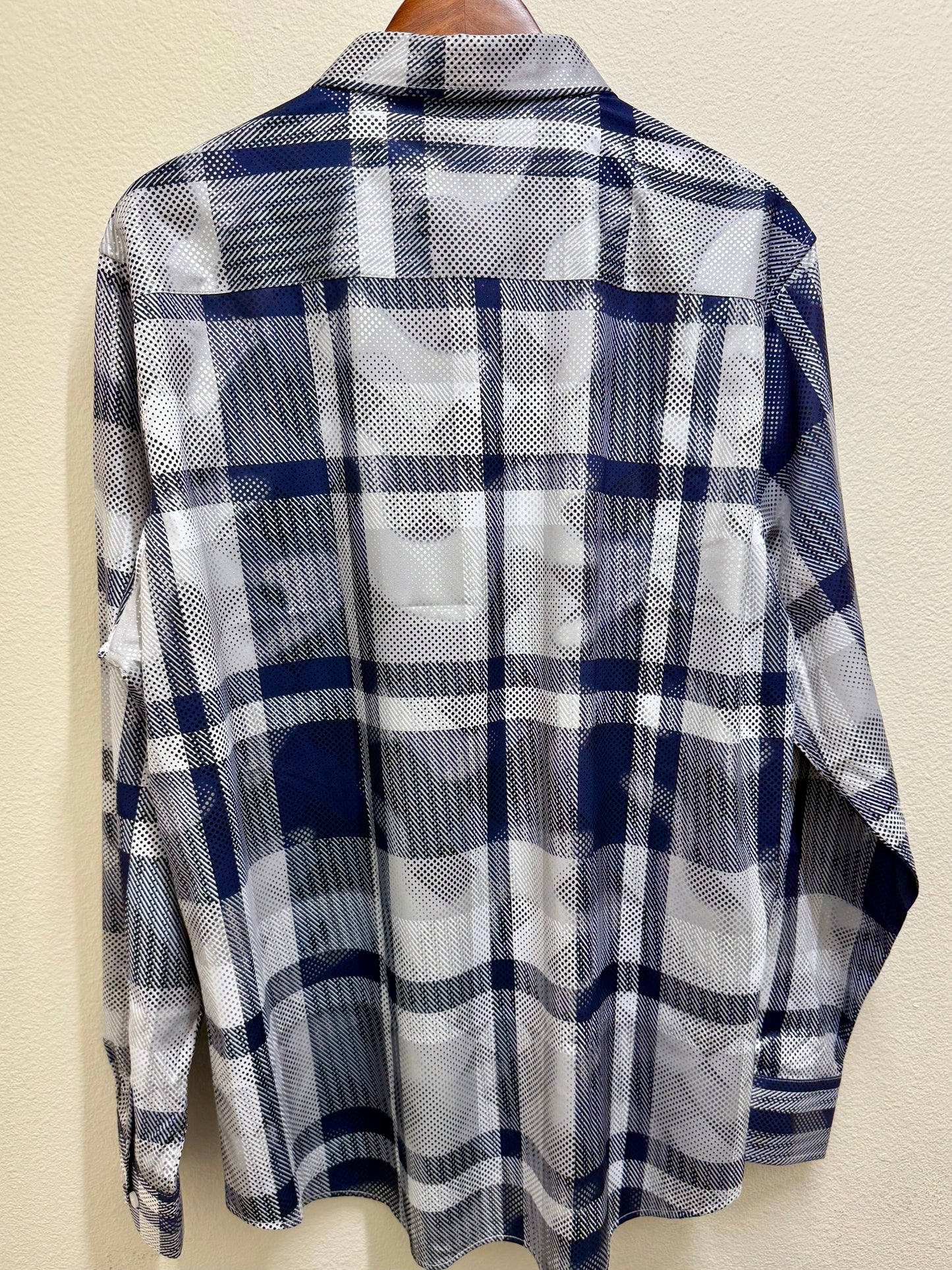 White and Blue Squares Dress Shirt