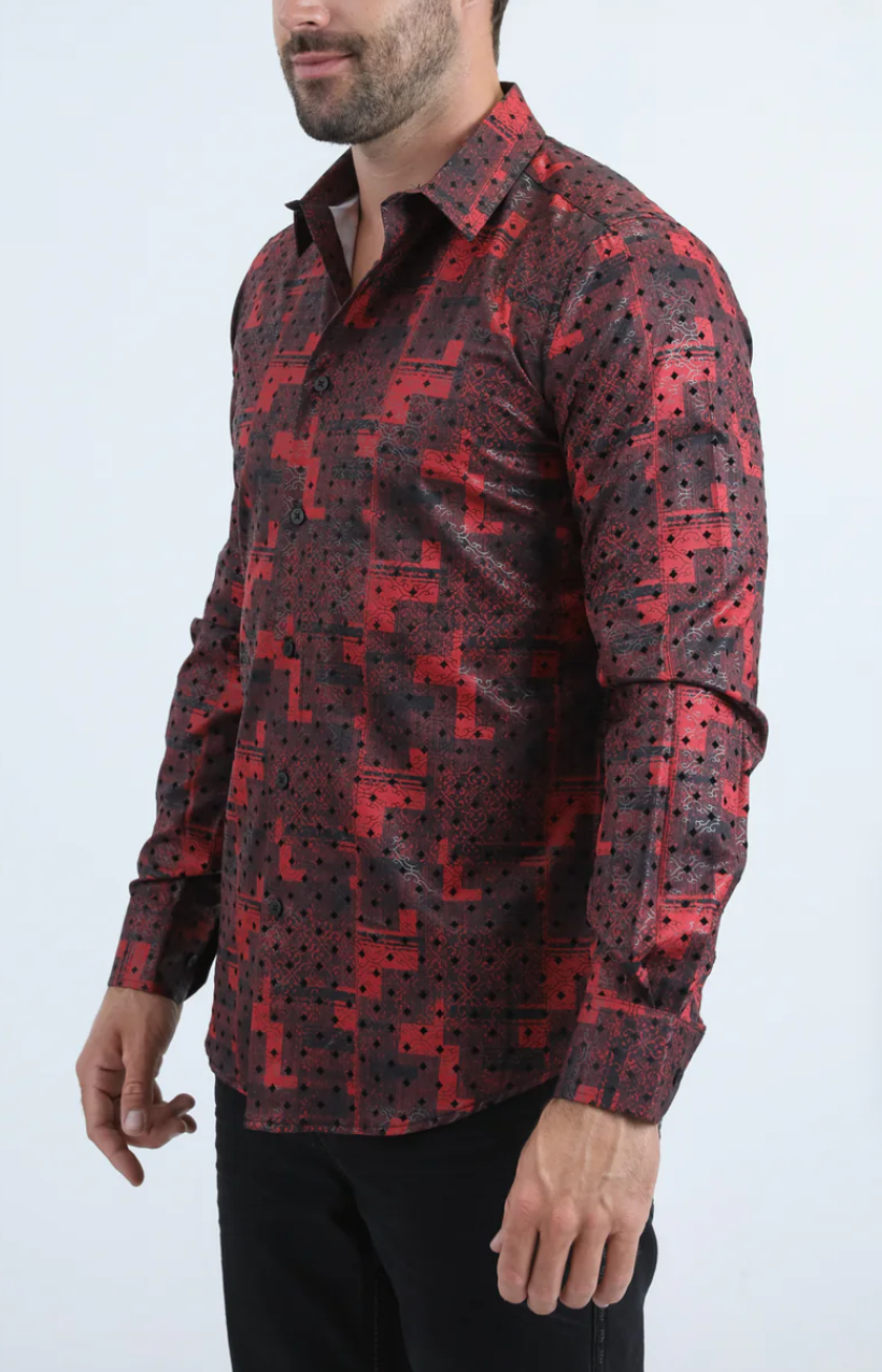 Red Men’s Long Sleeve Shirt