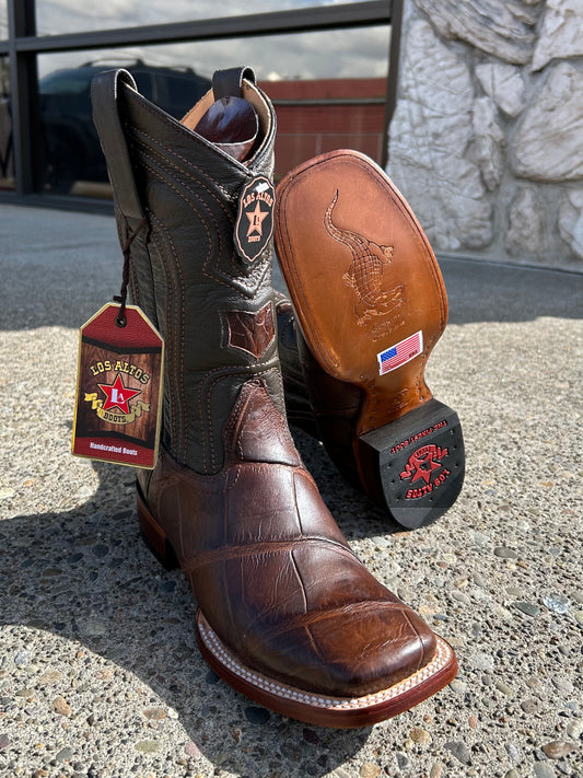 Los Altos Genuine Alligator Brown Boot