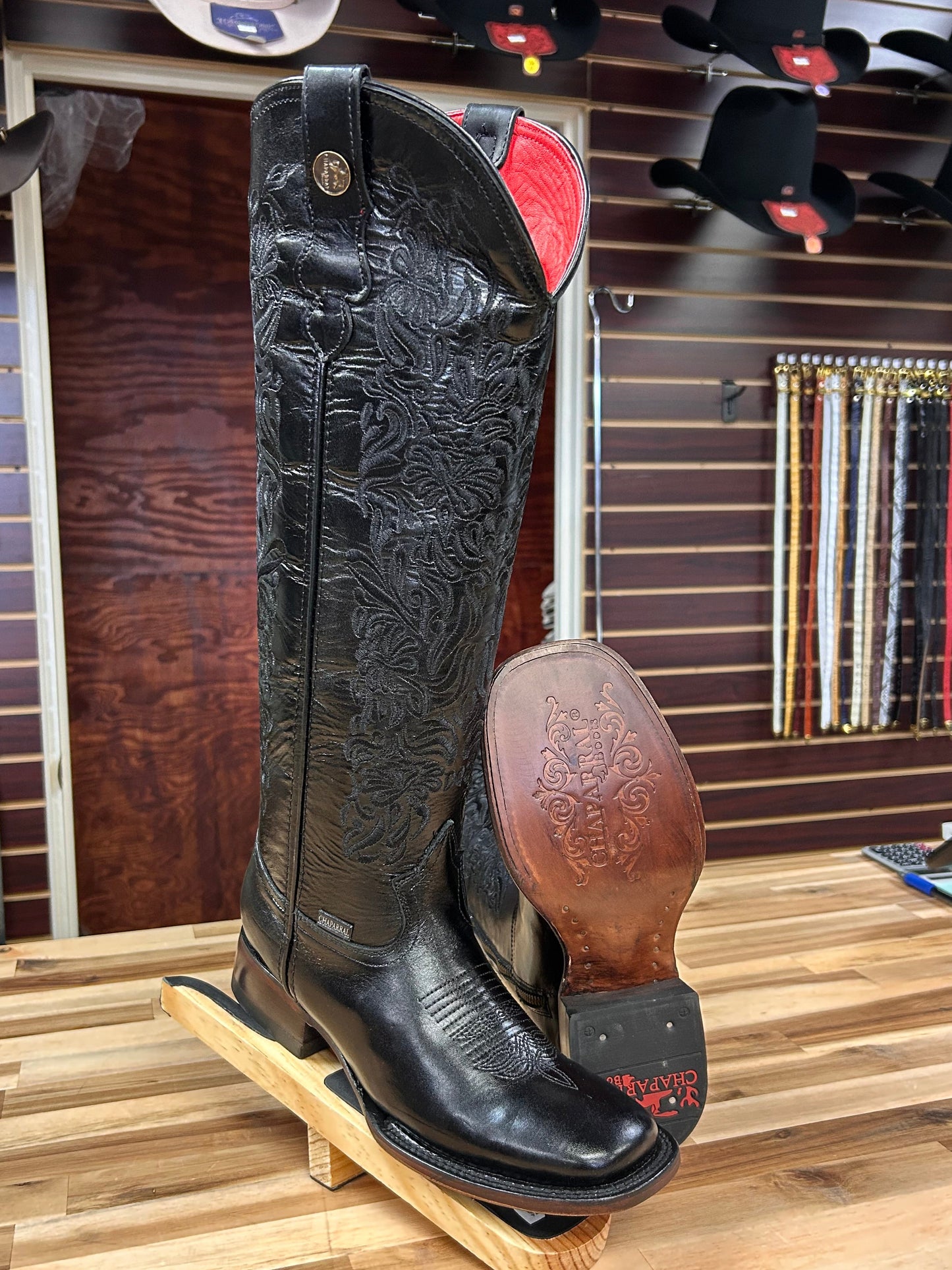 Ximena Tall Square Toe Boot (Black)
