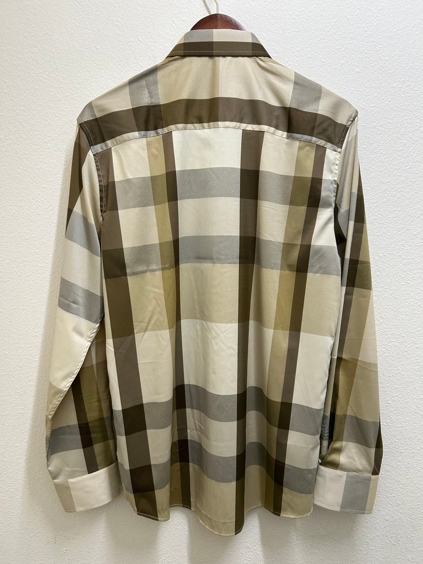 Beige Square Design Dress Shirt