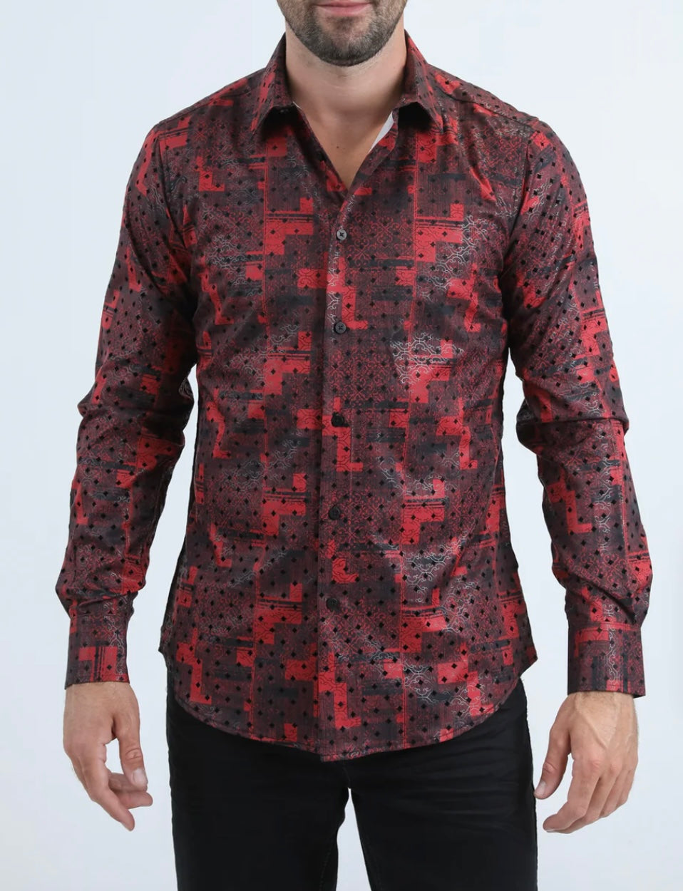 Red Men’s Long Sleeve Shirt