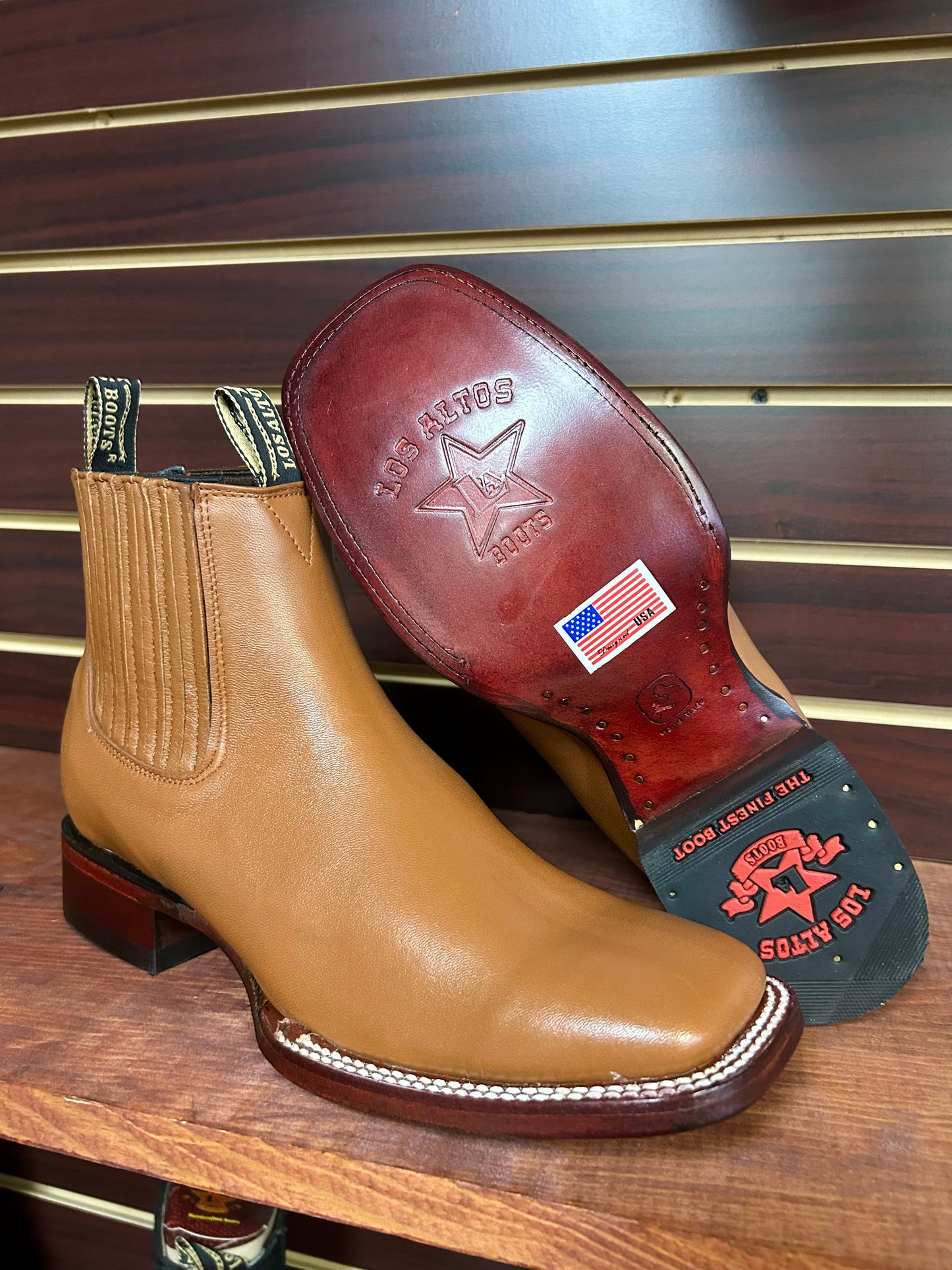 Square Toe Men’s Ankle Boot (Honey)