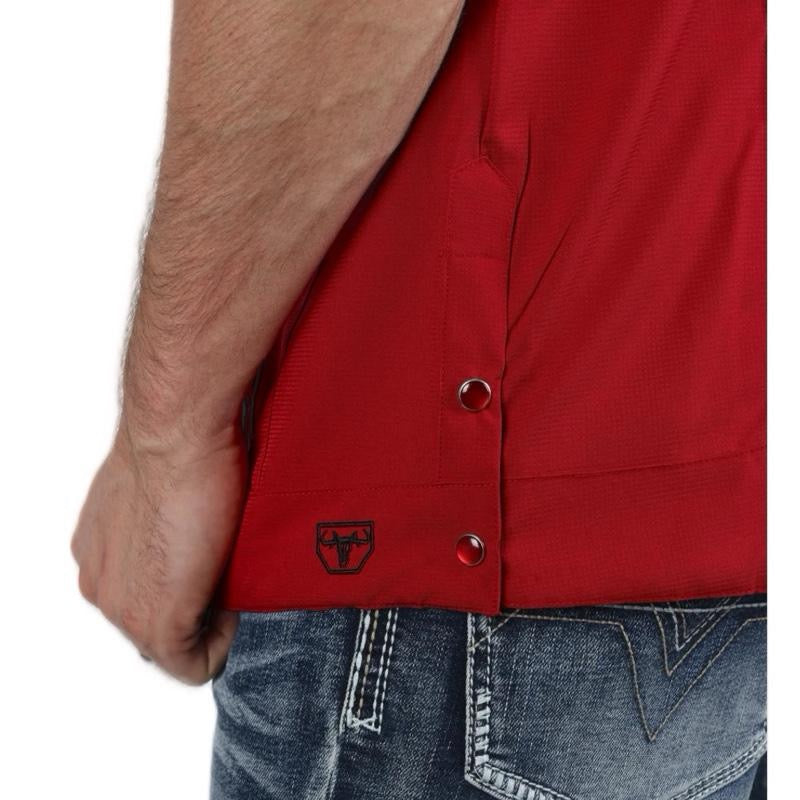 Red Guayabera Shirt