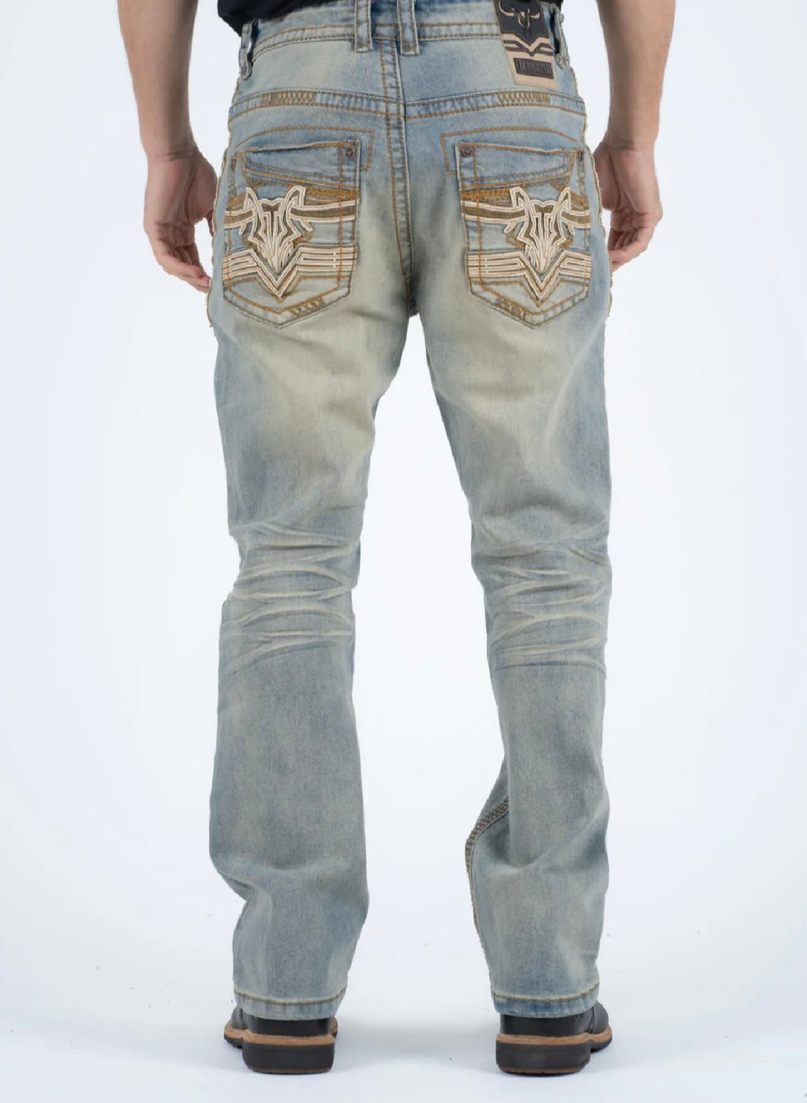 Faded Blue Slim Bootcut Jeans
