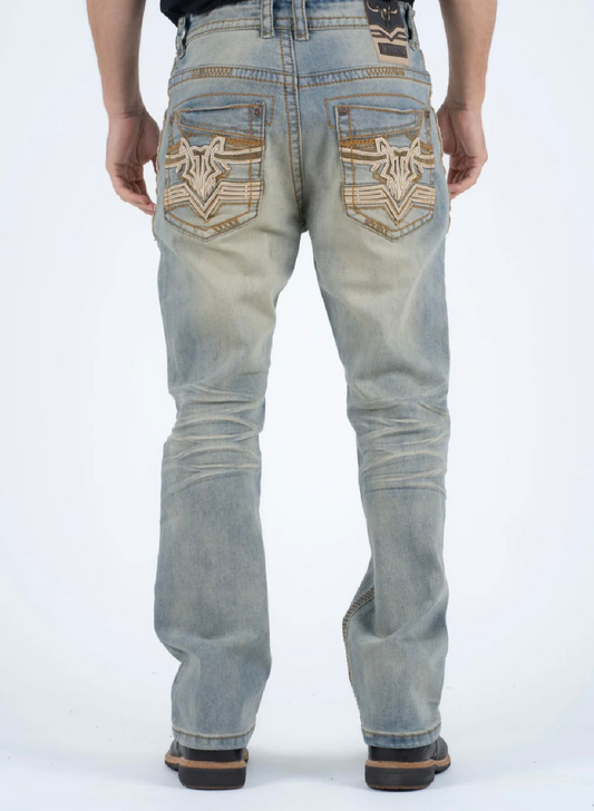 Faded Blue Slim Bootcut Jeans