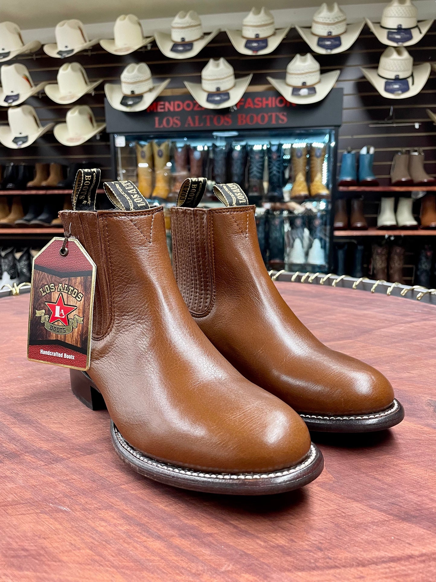 Los Altos Charro Short Boot Oval Belmont Brown