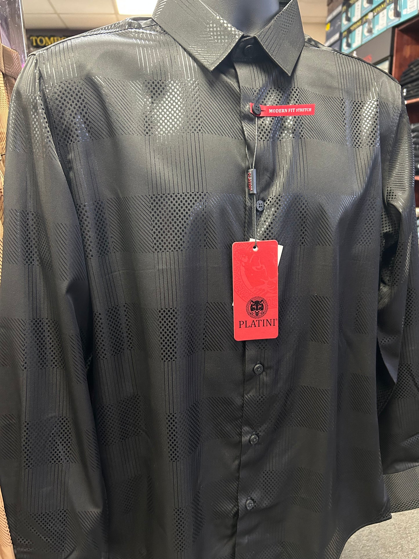 Checkered Black Long Sleeve Shirt