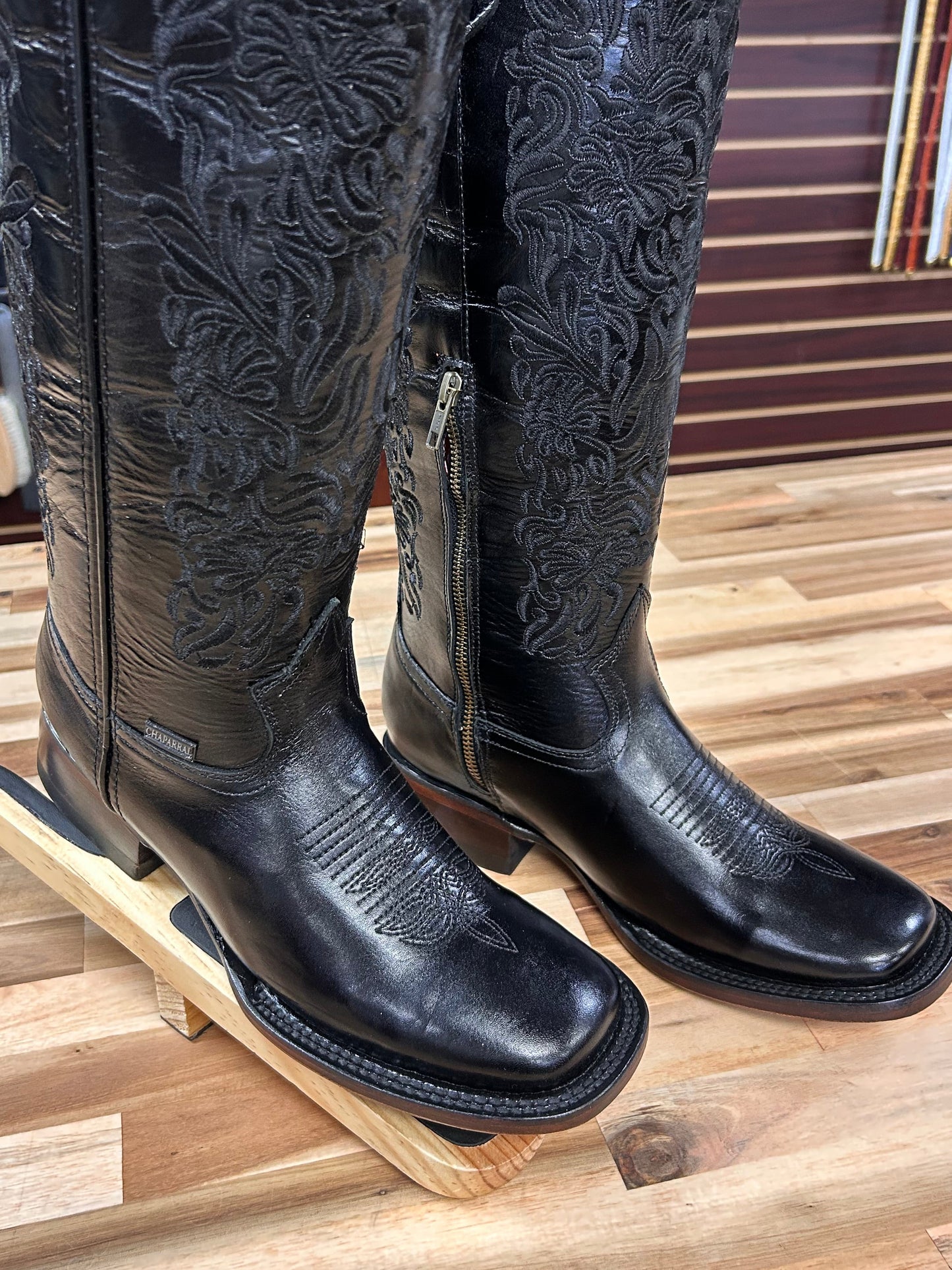Ximena Tall Square Toe Boot (Black)