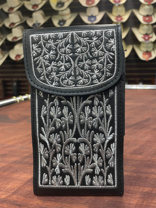 Metallic Embroidered Phone Holster