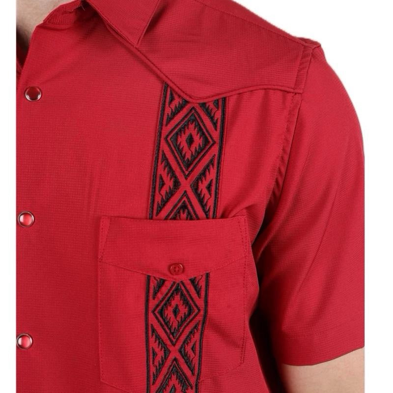 Red Guayabera Shirt