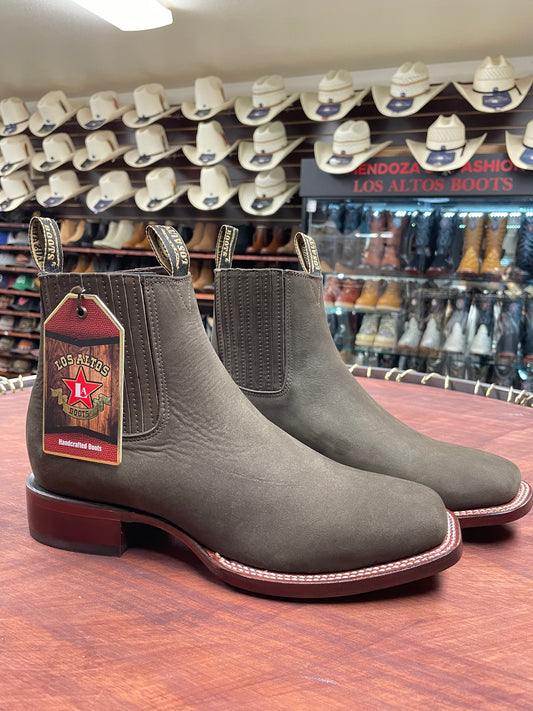 Los Altos Suede Square Toe Dark Tabaco Boot