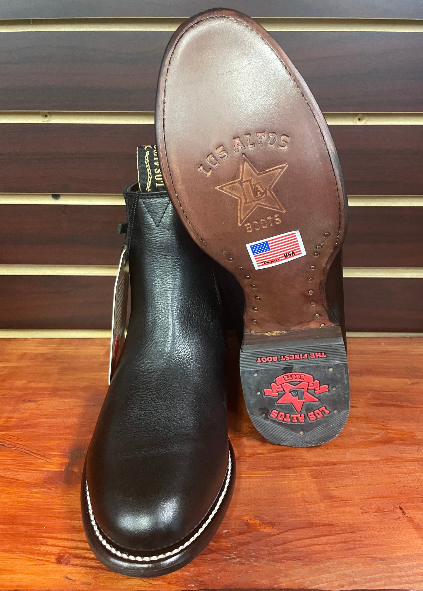 Belmont Charro Short Boot Oval Toe (Black)