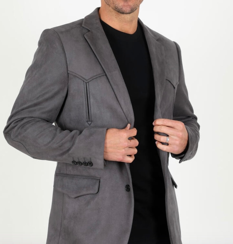 Charcoal Suede Blazer