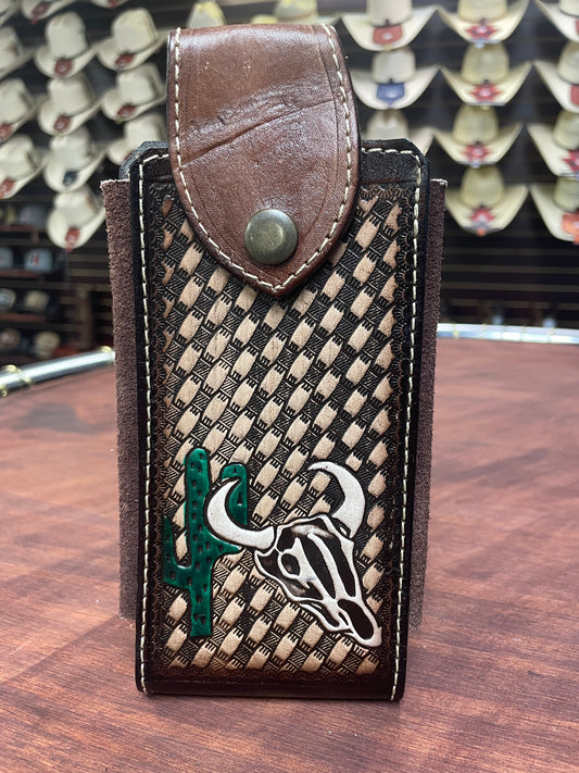 Skull Engraved Phone Holster