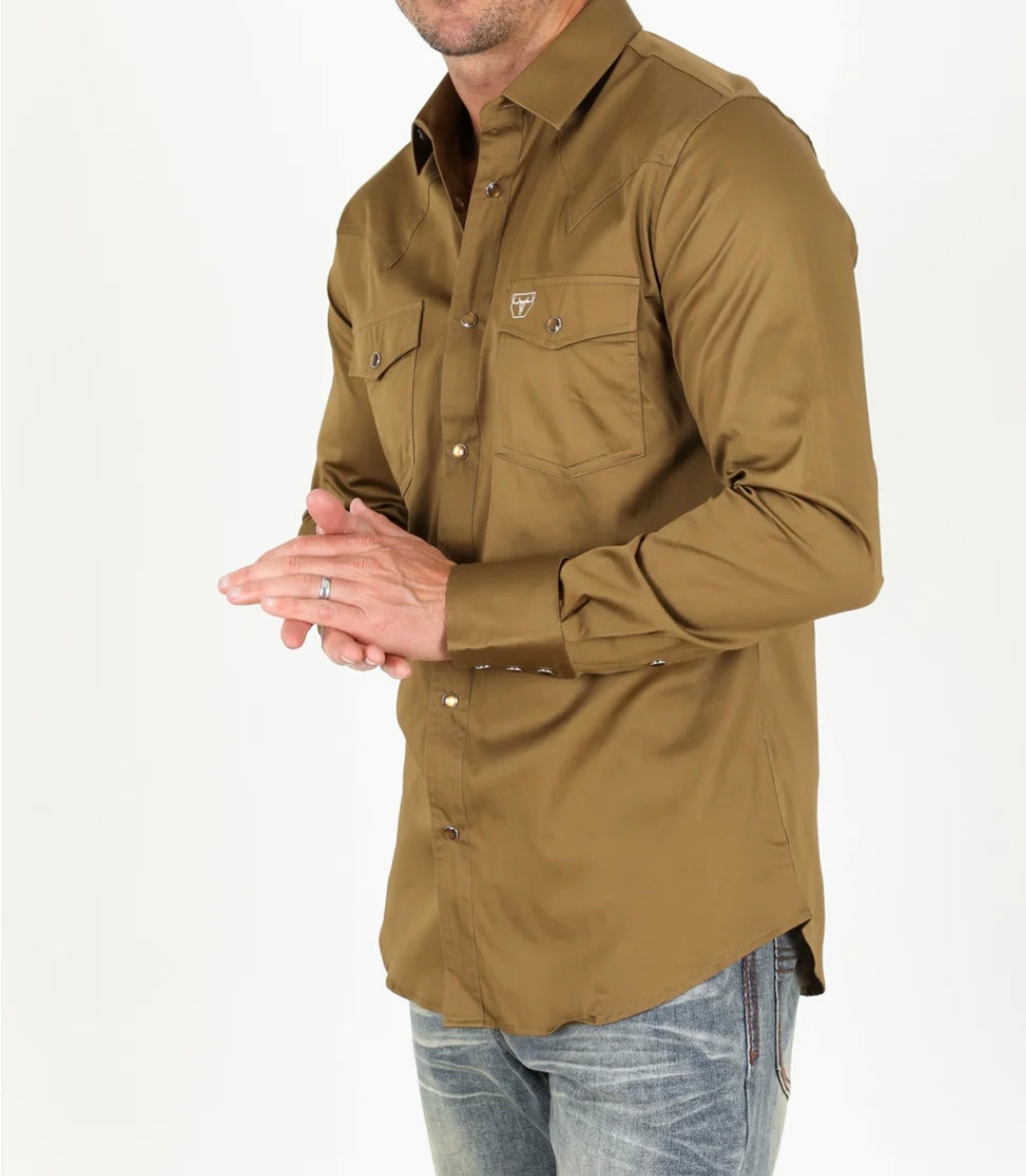 Light Brown Modern Fit Dress Shirt
