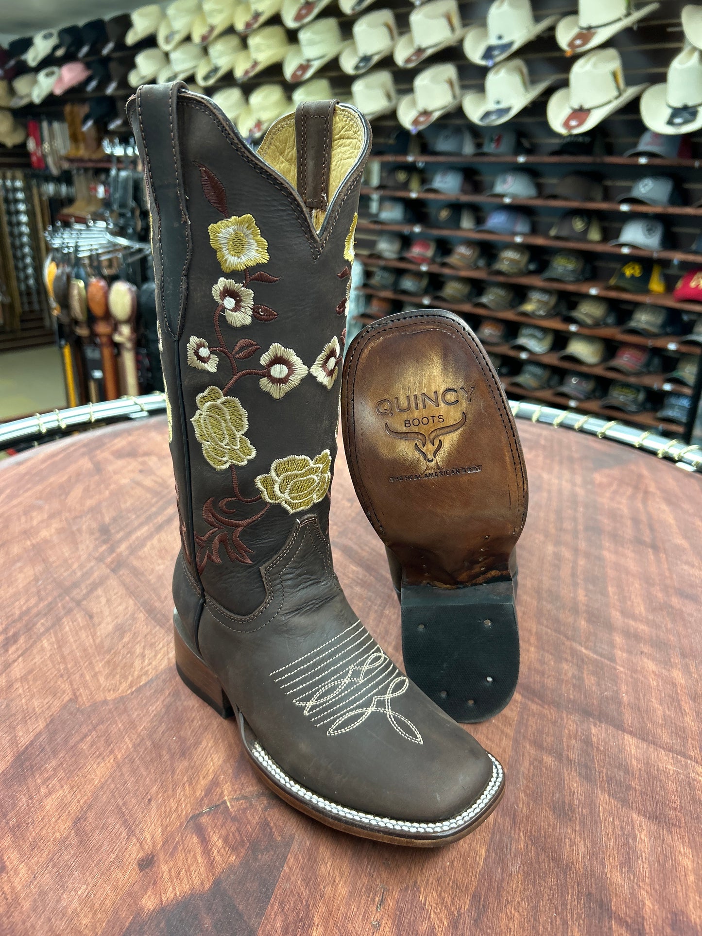 Quincy Chocolate Floral Women’s Boot