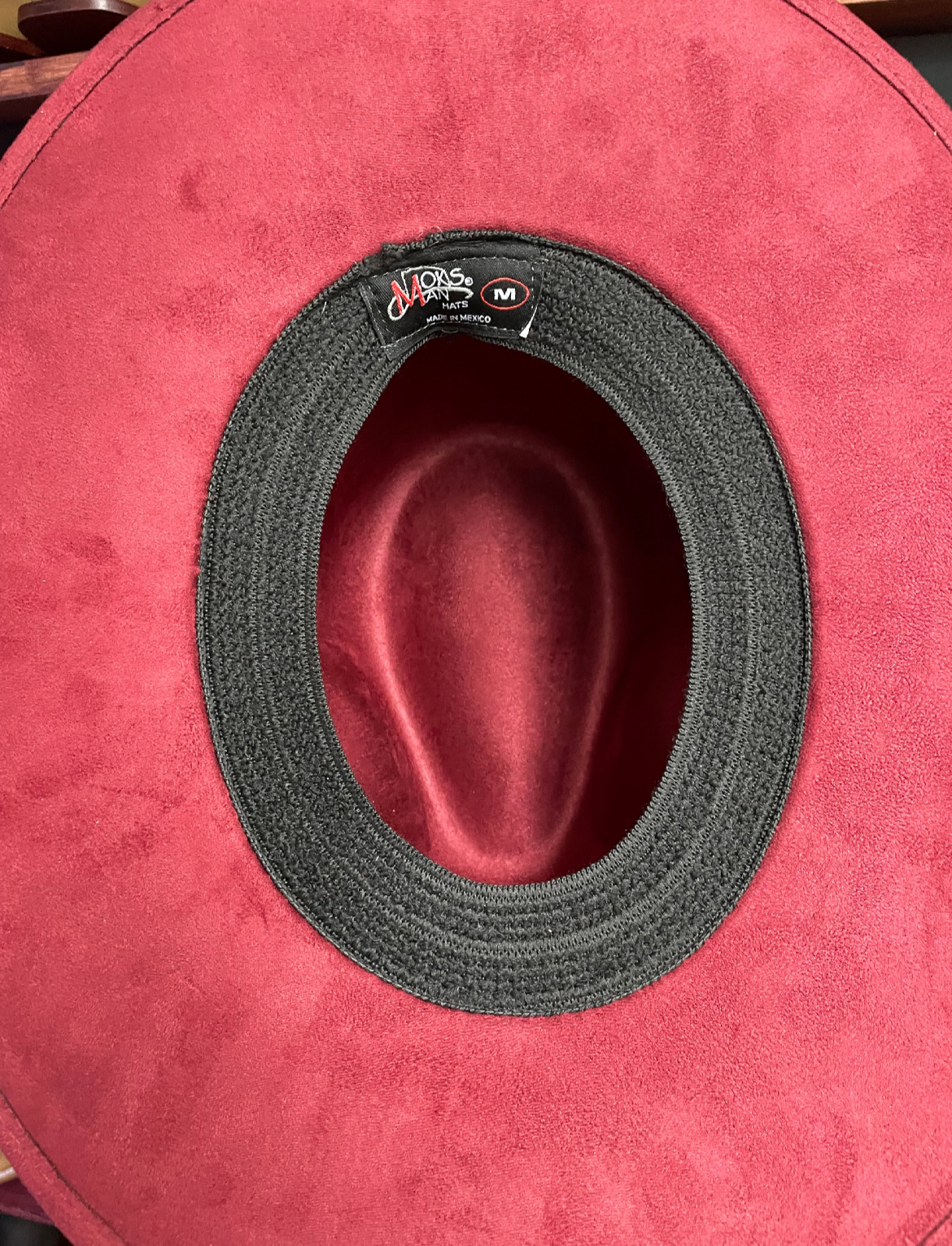 Suede Explorer Women’s Hat (Ivory & Burgundy)