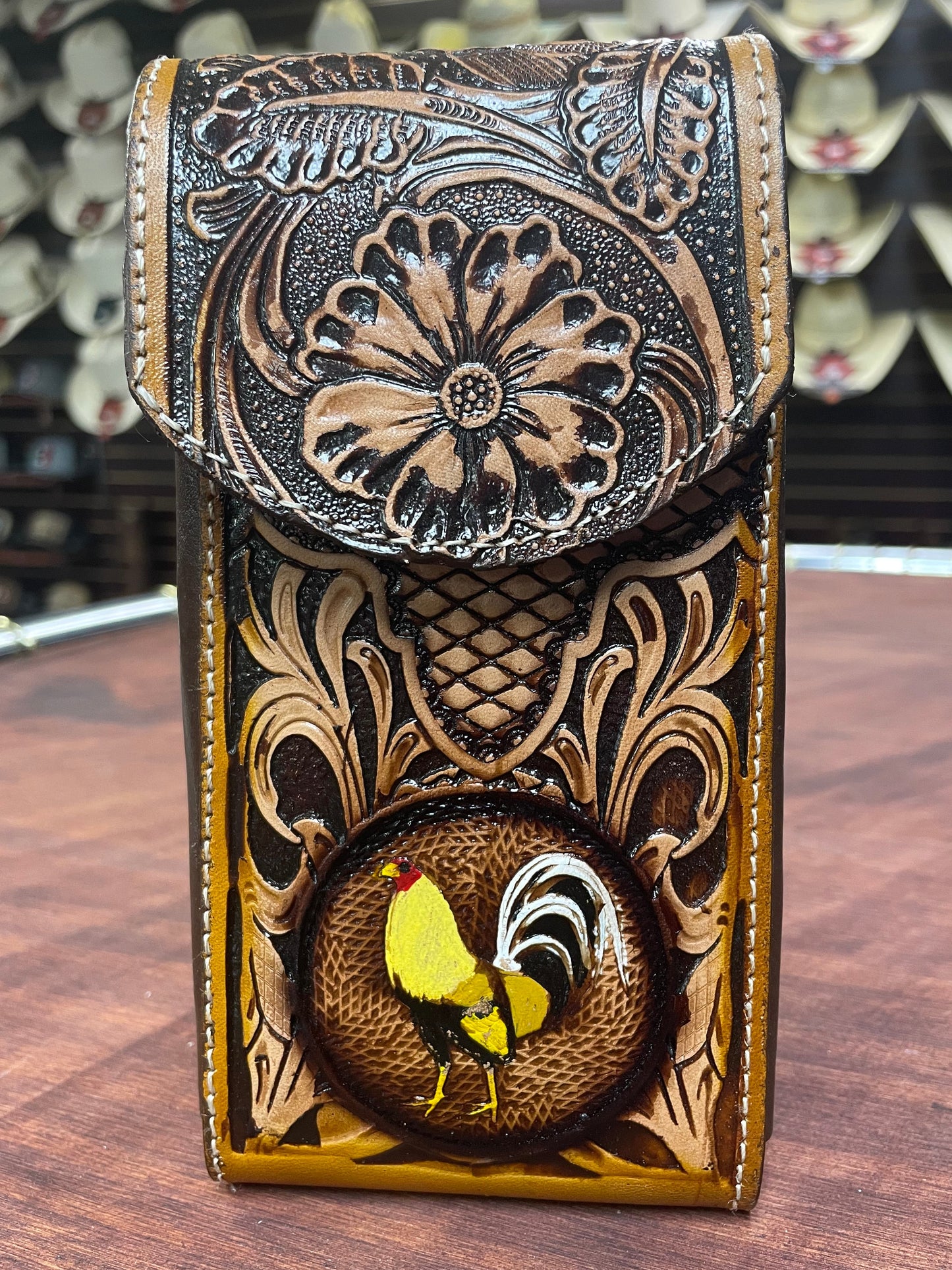 Rooster Engraved Phone Holster