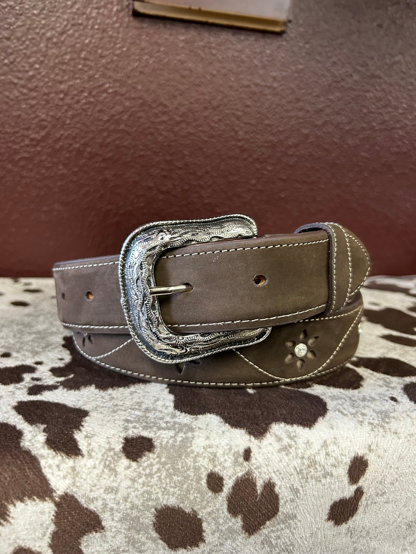 Women’s Brown Belt with Stone Accents