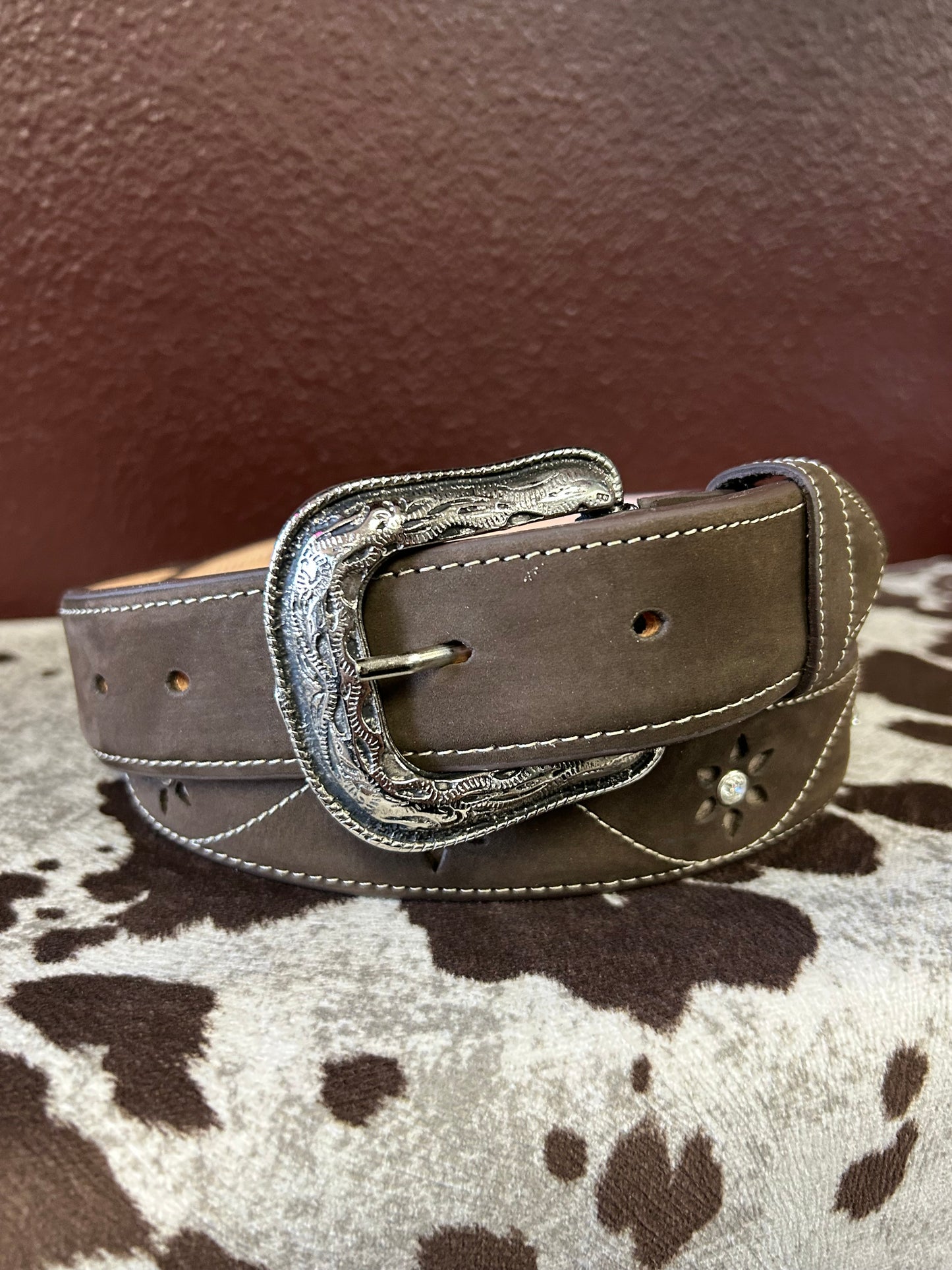 Women’s Brown Belt with Stone Accents