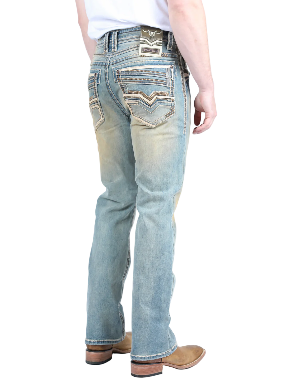 Light Blue Washed Slim Bootcut Jeans