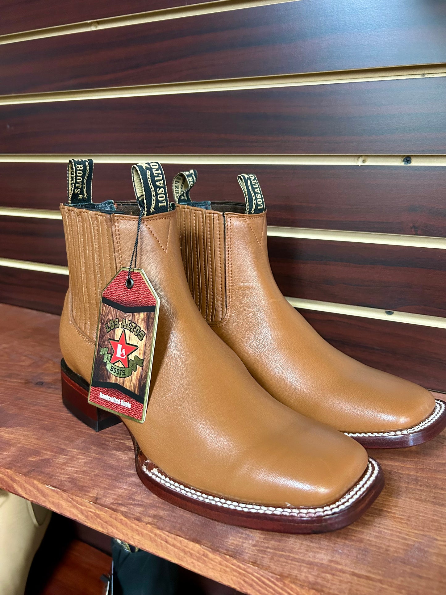 Square Toe Men’s Ankle Boot (Honey)