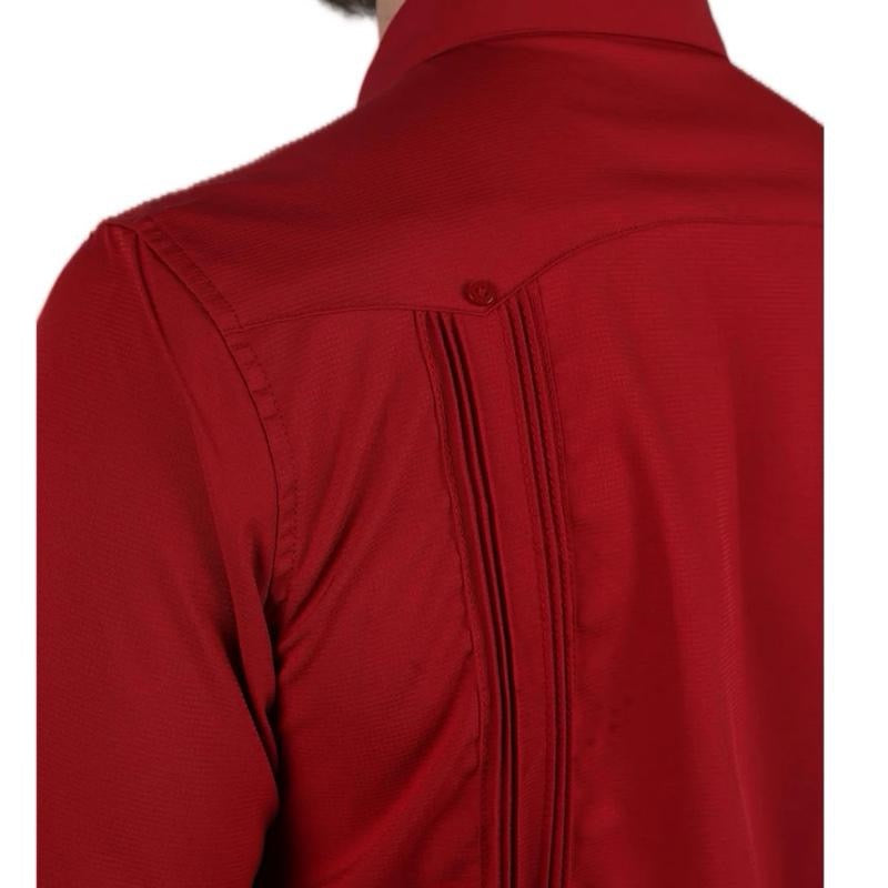Red Guayabera Shirt