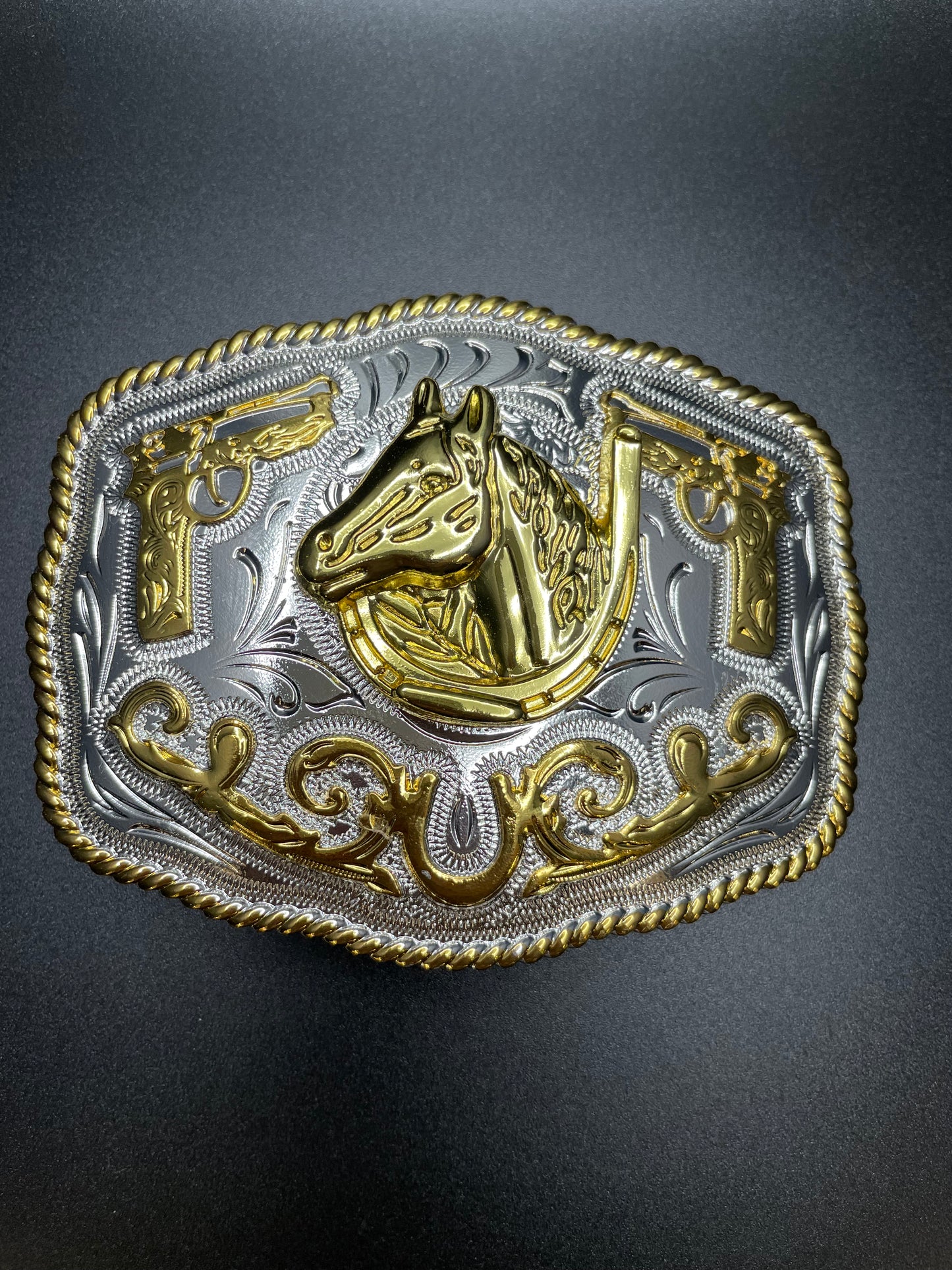 Hebilla Caballo de Oro Double Pistola