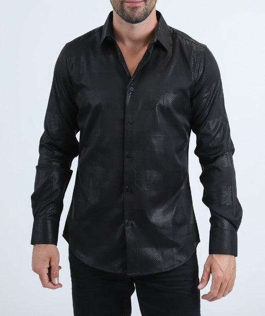 Checkered Black Long Sleeve Shirt