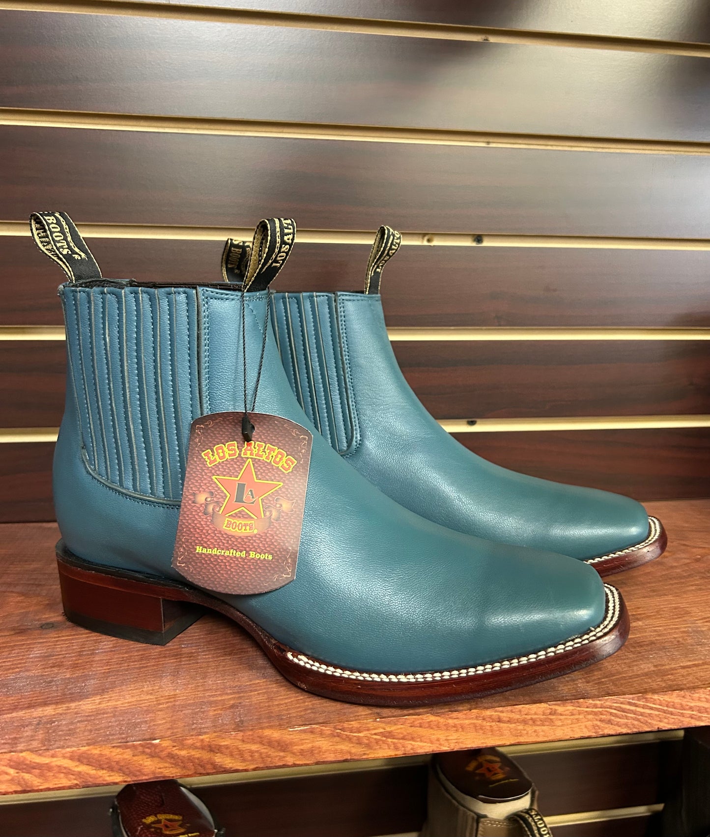 Square Toe Men’s Ankle Boot (Blue Jean)