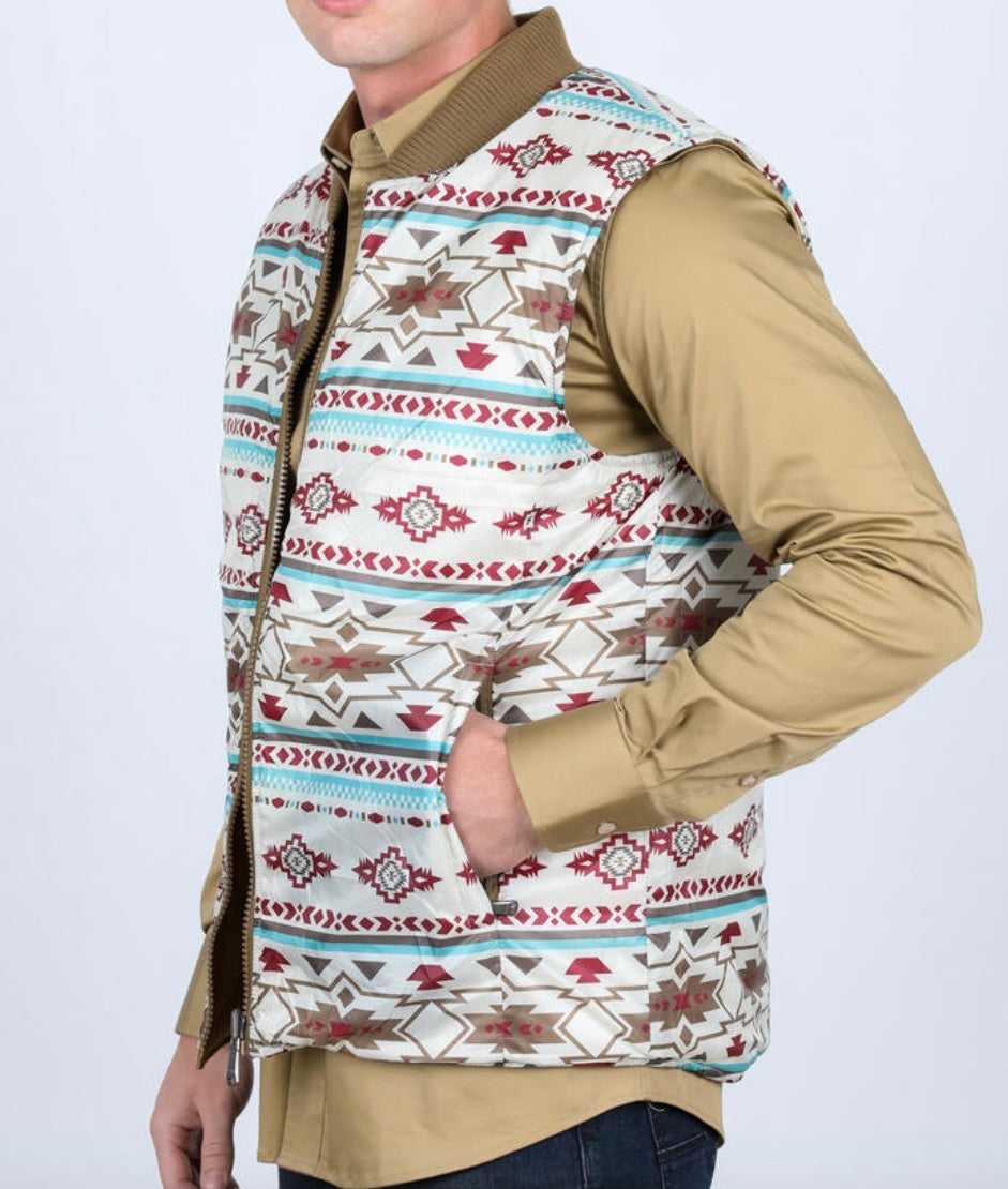 Beige Insulated Reversible Vest