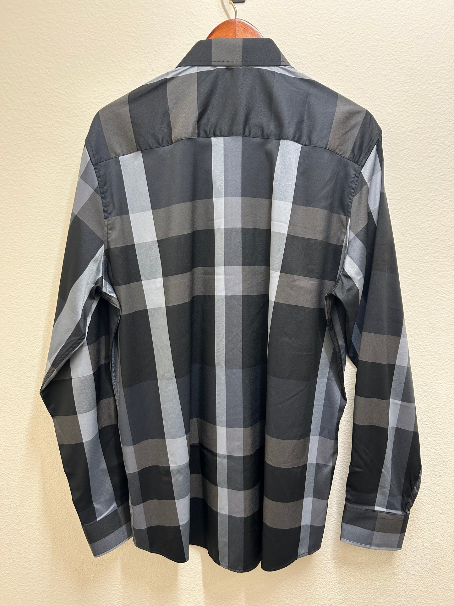 Black Square Design Dress Shirt