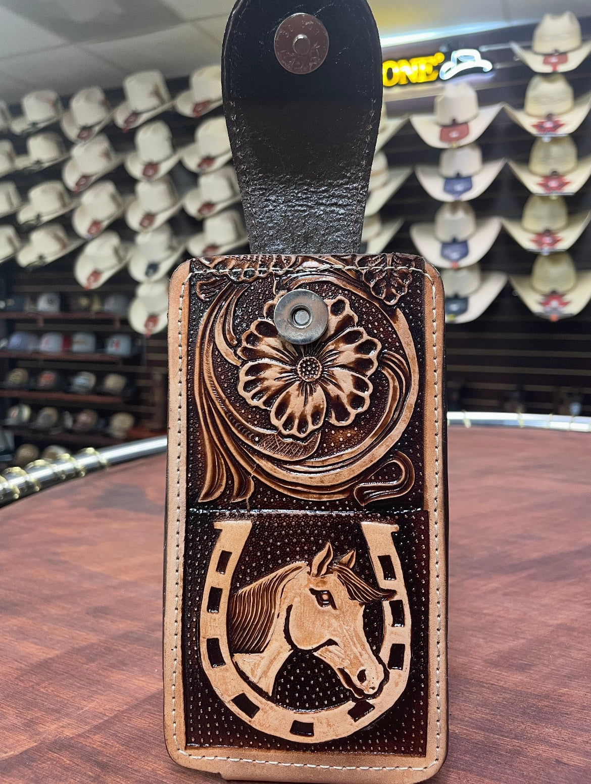 Horse Engraved Phone Holster