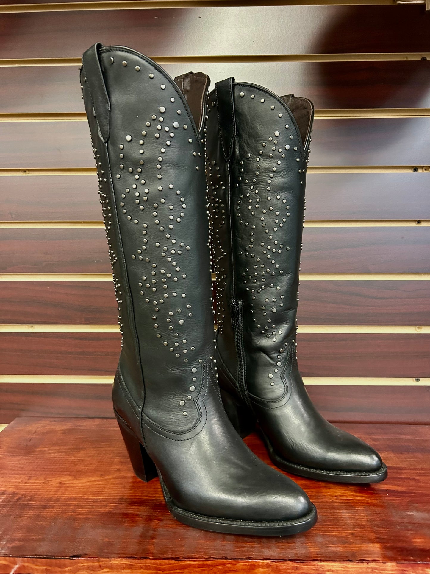Taylor Black Knee High Snip Toe Boot
