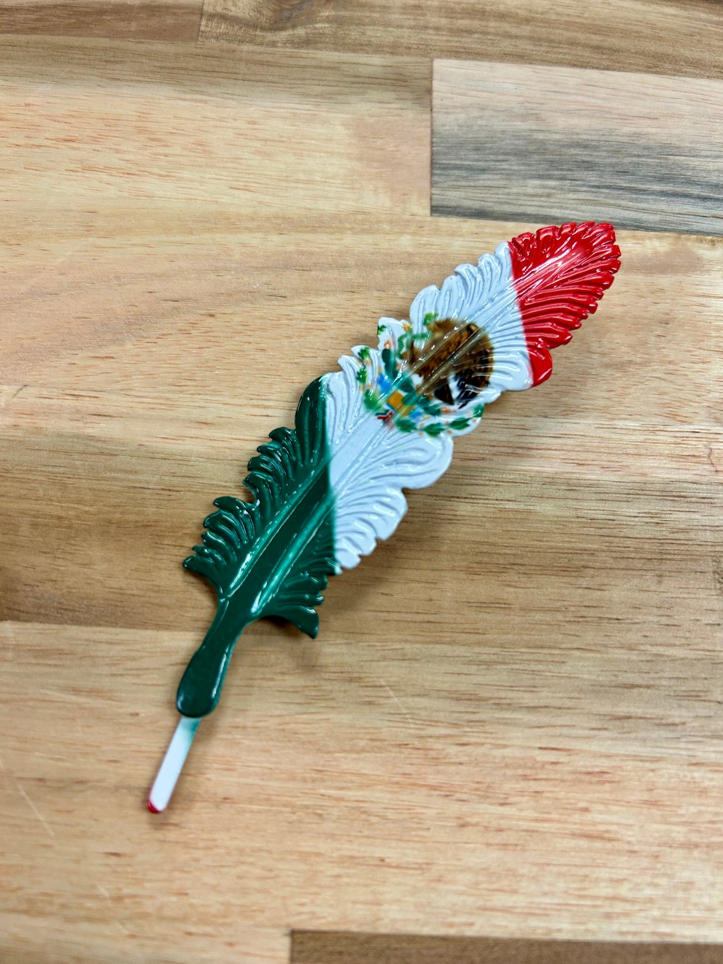 Bandera Mexicana Pluma de Metal