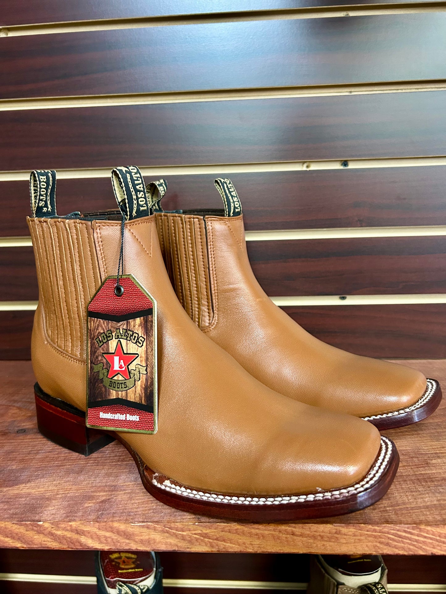Square Toe Men’s Ankle Boot (Honey)