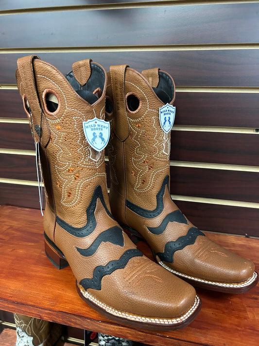 Wild West Rodeo Square Toe Boots Rage Honey