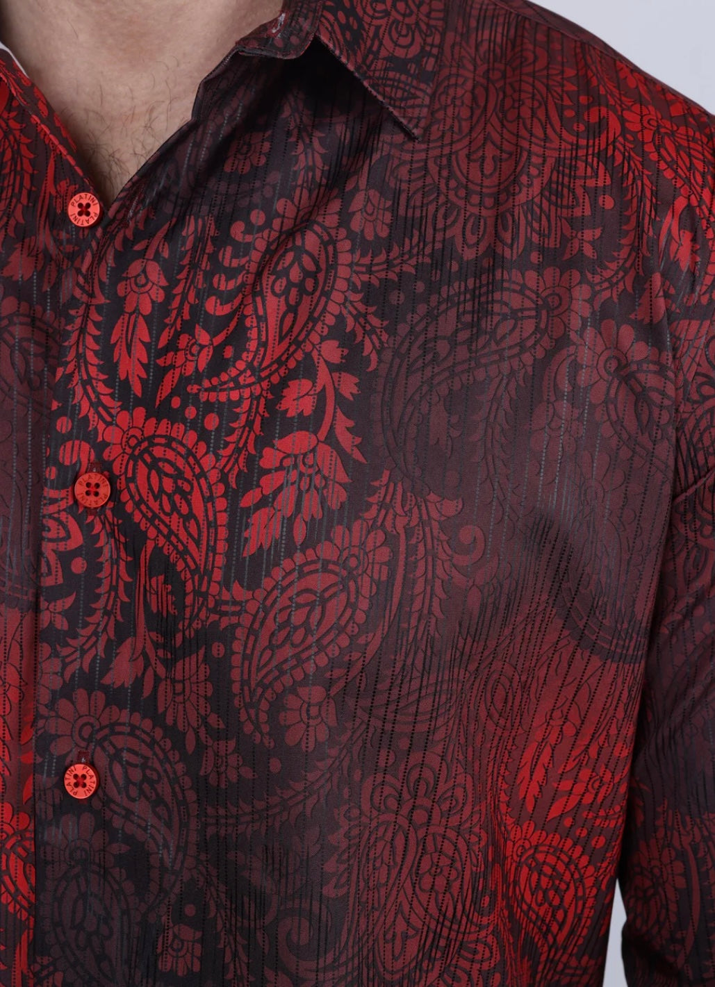 Satin Red Dress Shirt
