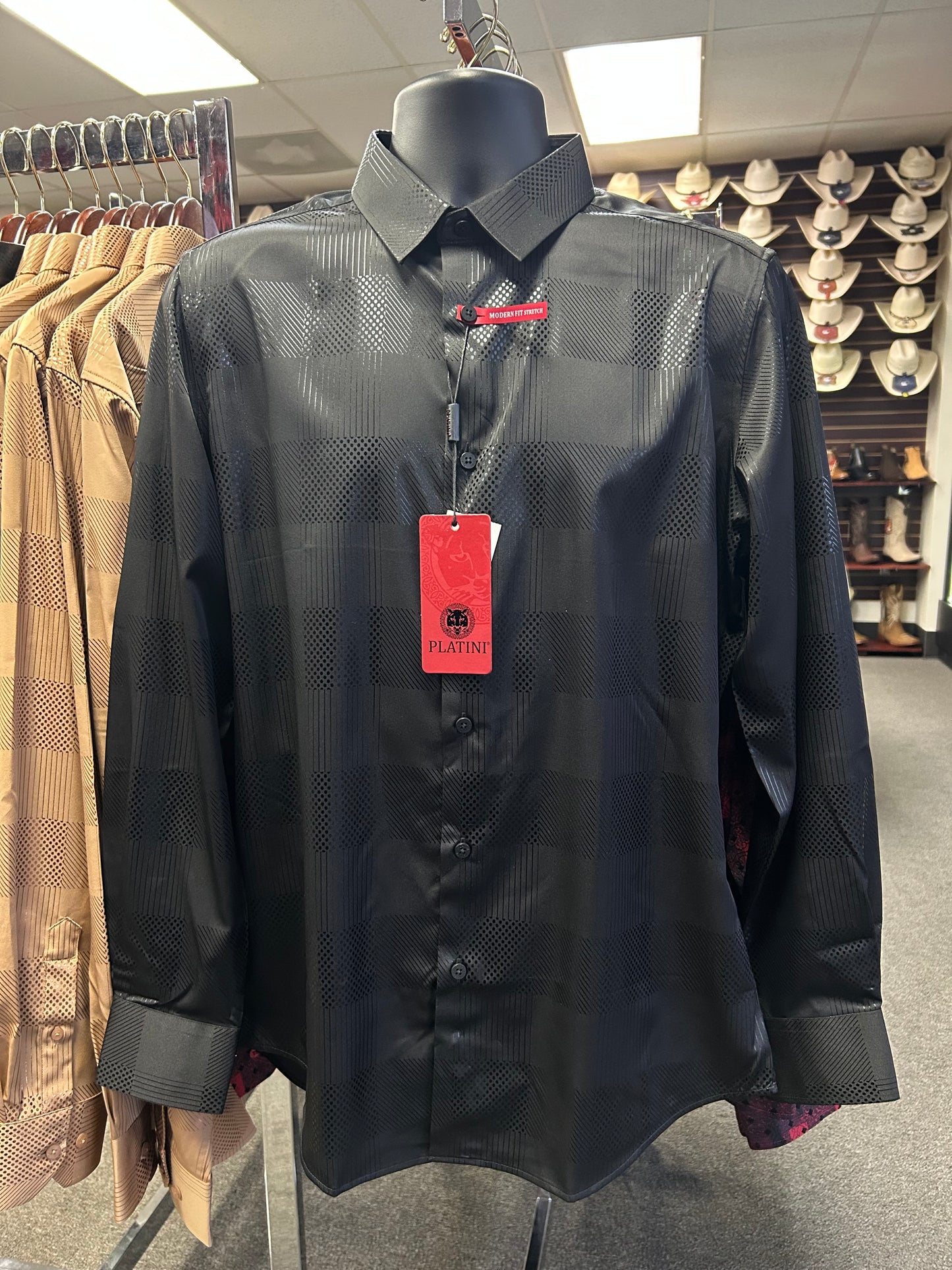 Checkered Black Long Sleeve Shirt
