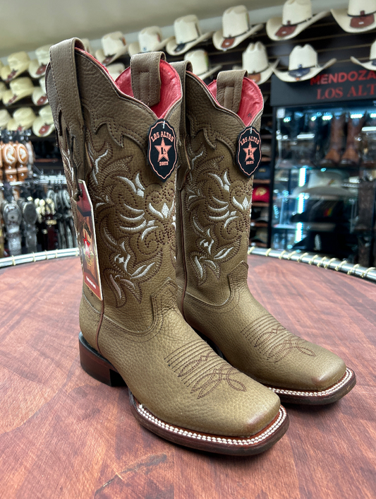 Women’s Dark Honey Wide Square Toe Boot