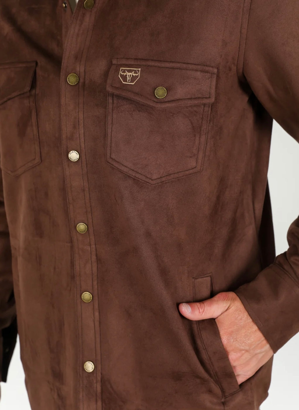 Faux Suede Brown Overshirt