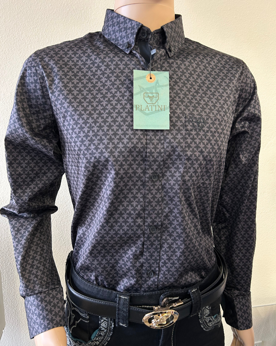 El Patrón - Men’s Long Sleeve Shirt (Black & Butter)