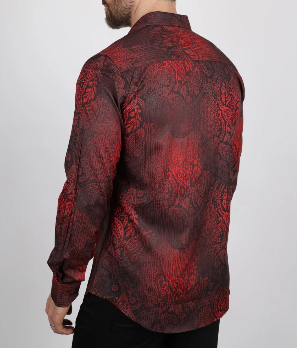 Satin Red Dress Shirt
